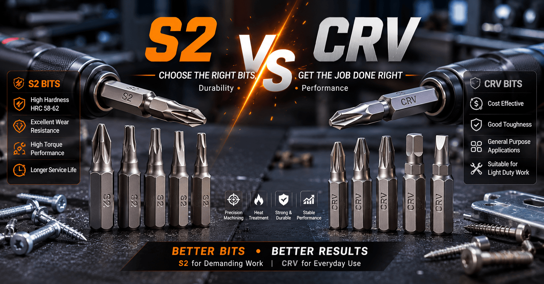 S2 vs CRV Bits: Which Screwdriver Bit Material Is Better For Professional Repair And OEM Tool Kits?