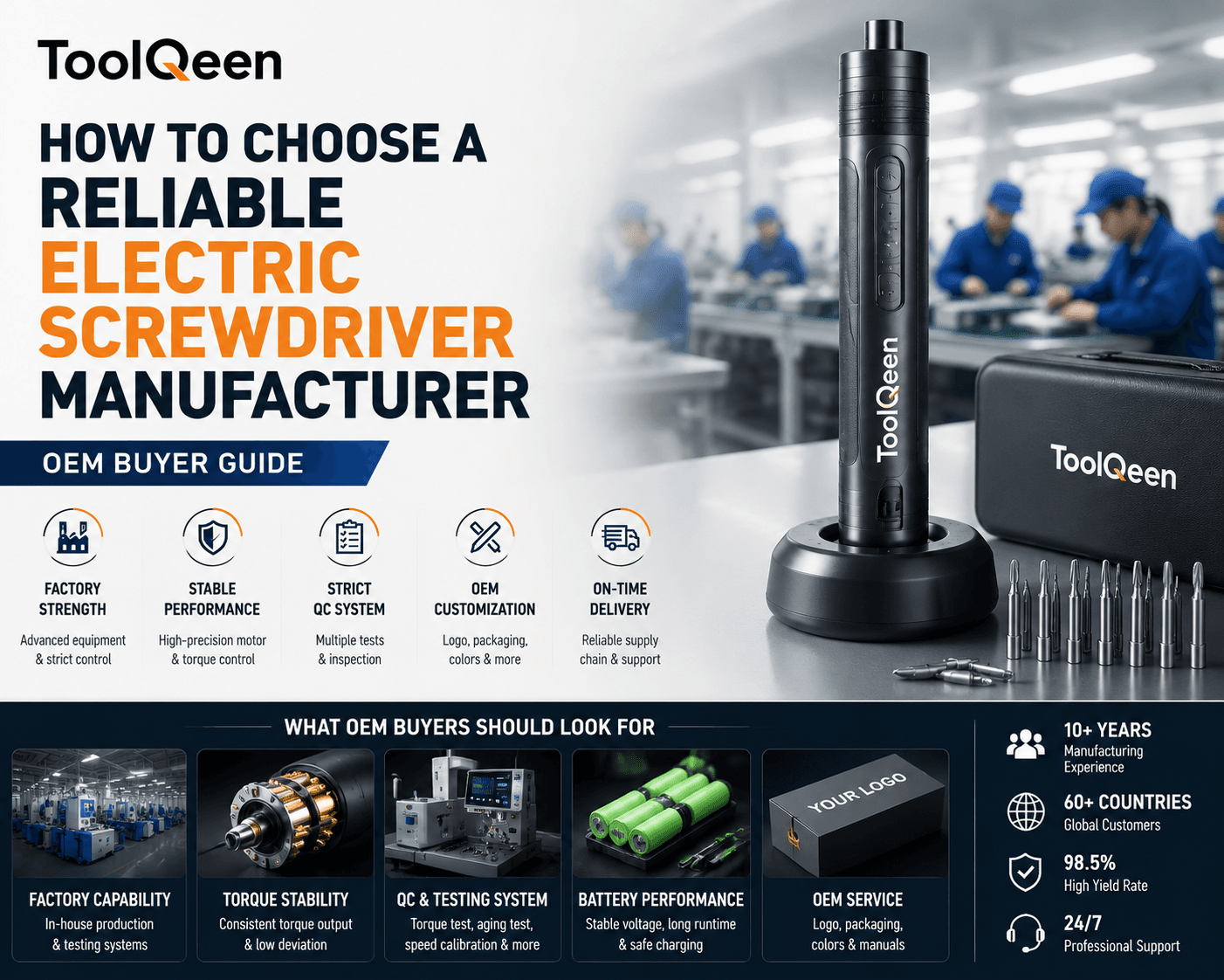 Cómo elegir un fabricante de destornilladores eléctricos fiable para compradores OEM