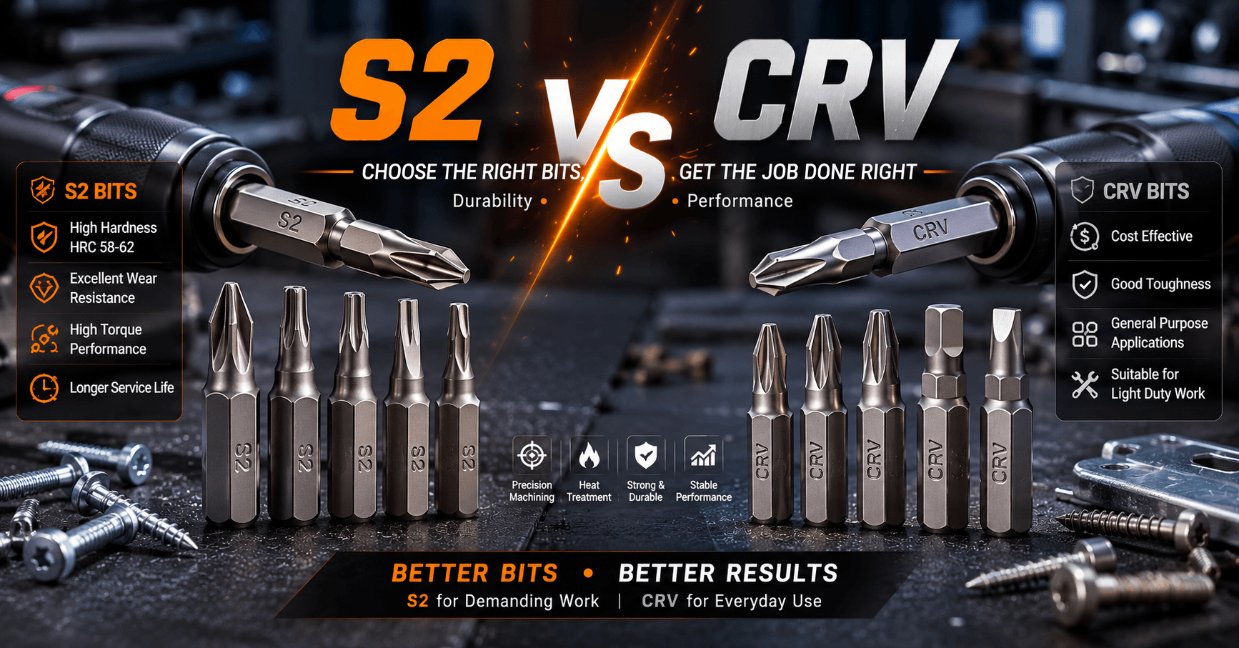 S2 vs CRV Bits: Which Screwdriver Bit Material Is Better For Professional Repair And OEM Tool Kits?