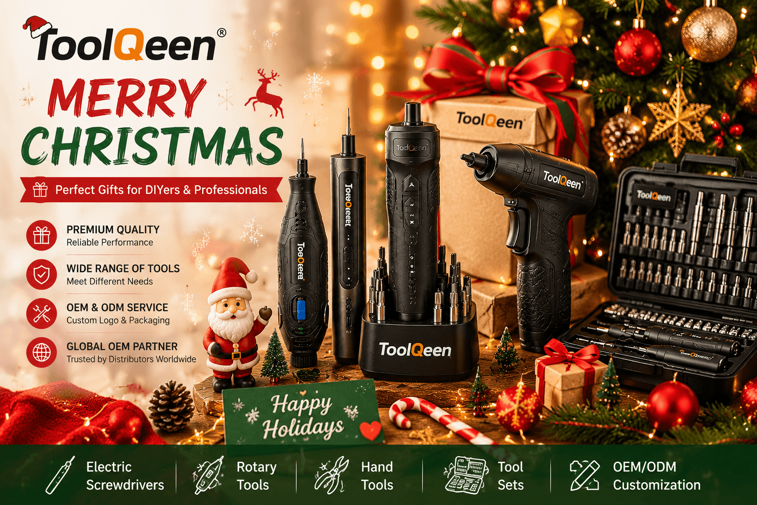Christmas Electric Screwdriver Gift Set with Custom Packaging