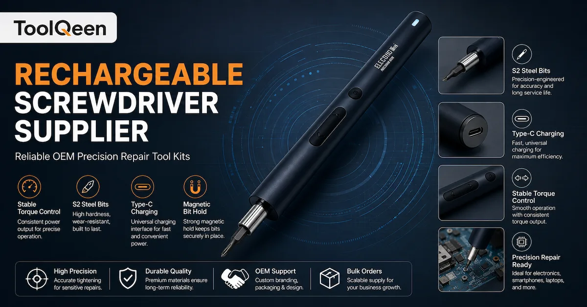 Rechargeable Screwdriver Supplier: How Buyers Choose Reliable OEM Repair Tool Kits โ B2B precision tool sourcing guide